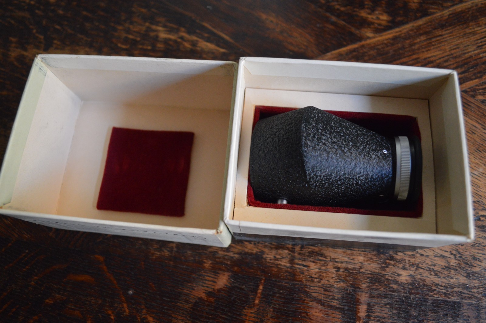 LEICA LEITZ WETZLAR LEICA BRAND VISOFLEX OTXBO PRISM VIEW FINDER WITH BOX