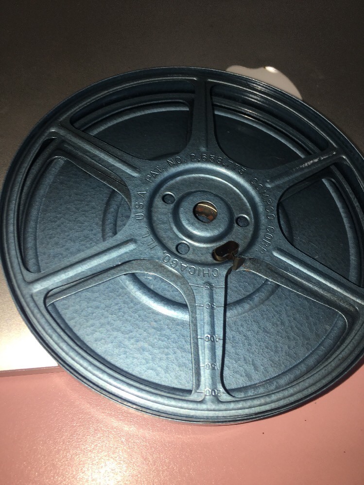 💕Vintage Film Reel 8mm Reel Blue METAL 200 Ft COMPCO Chicago USA 💕Art Project