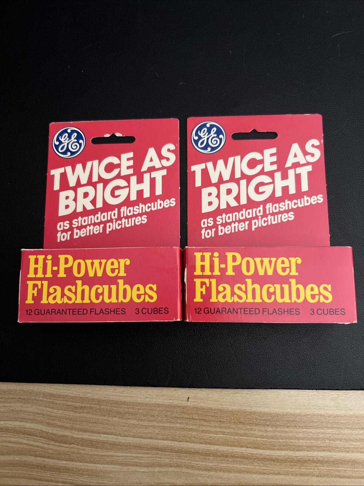 GE Hi-Power Flashcubes Twice As Bright Total of 6 Cubes 24 Flashes