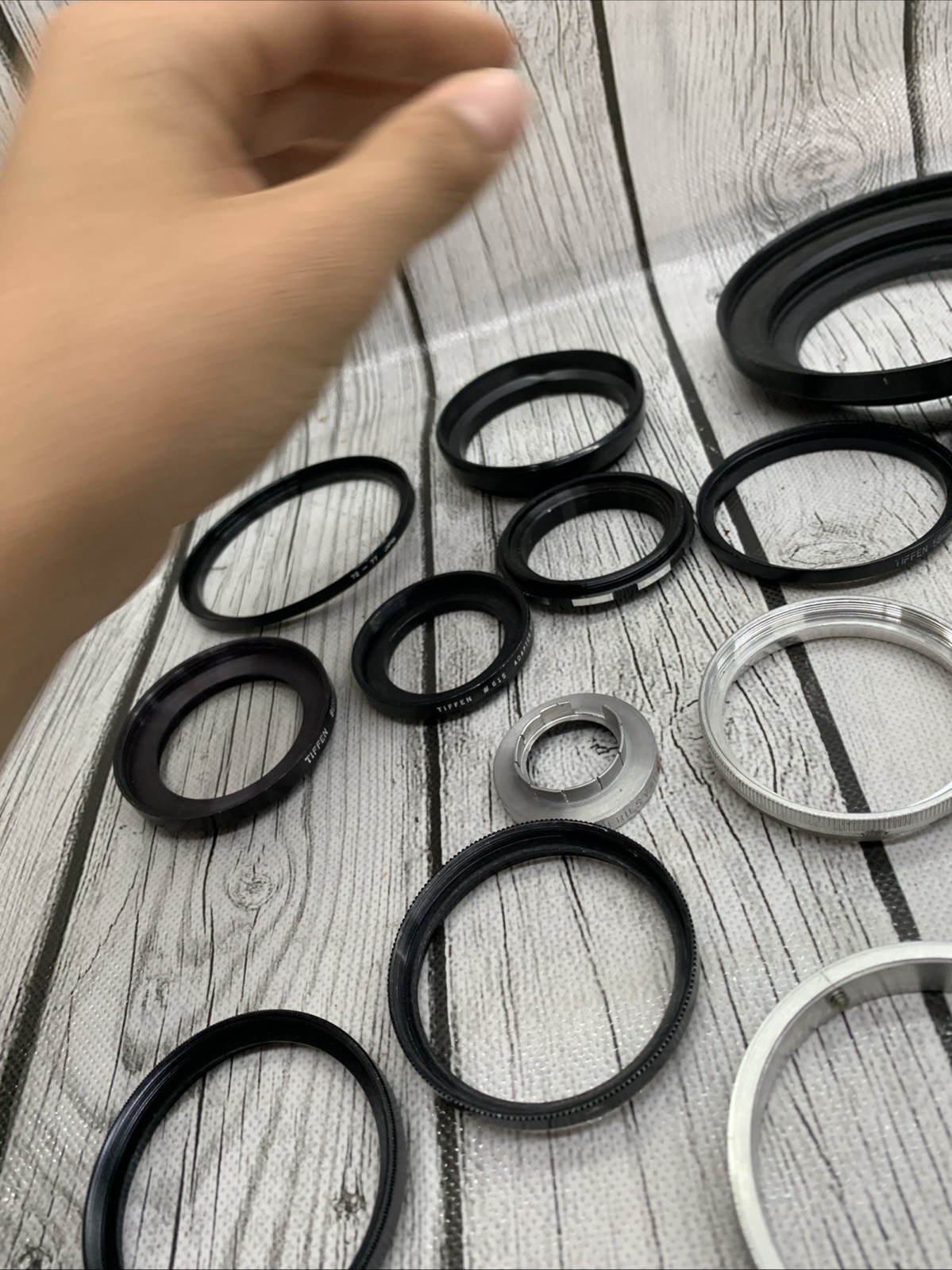 Vintage lot Camera Parts Hoods Caps Lens Adapters 36 pieces