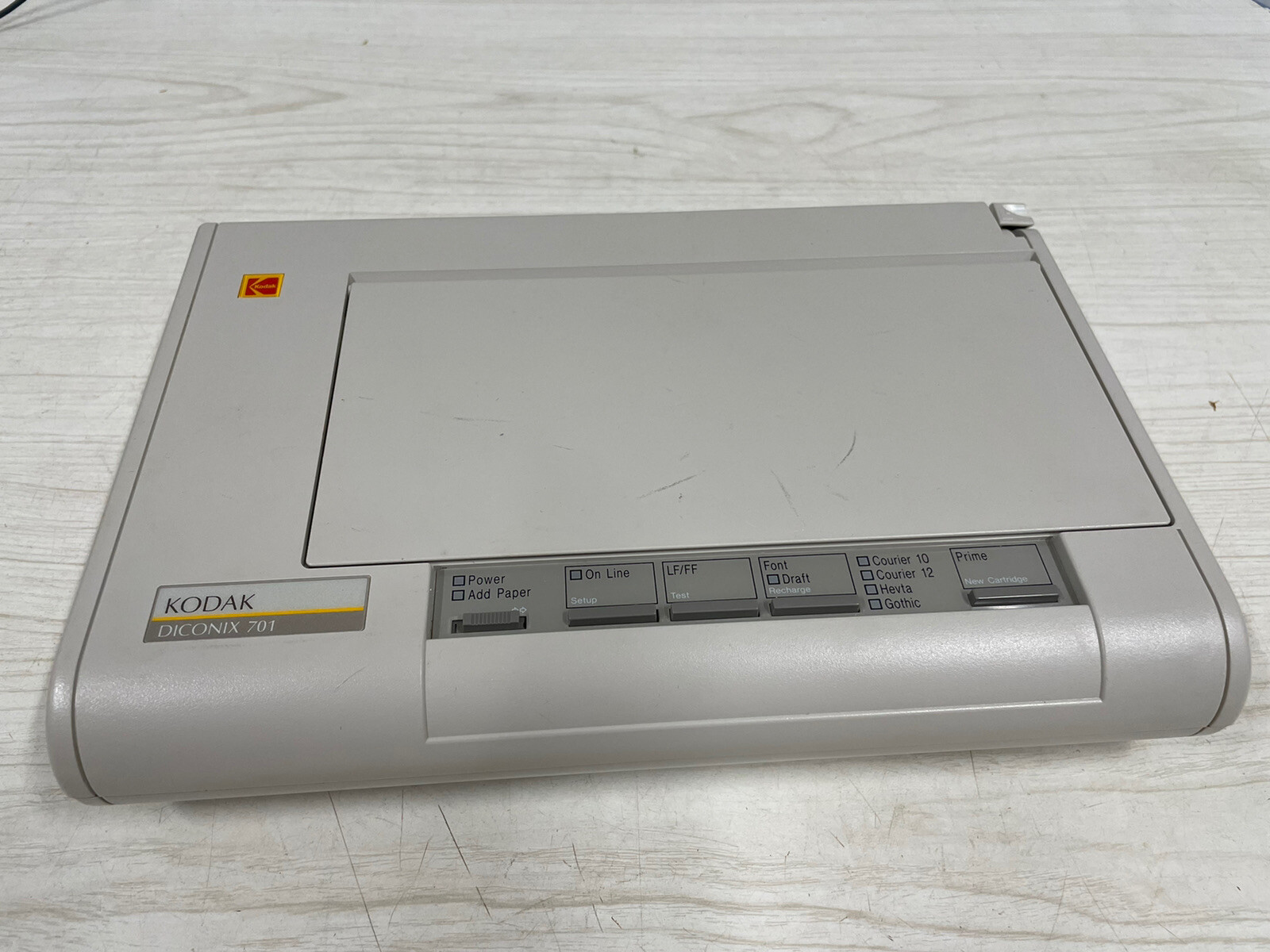 Vintage Kodak Diconix 701 Printer, Cable, Power adapter powers on- Not Tested