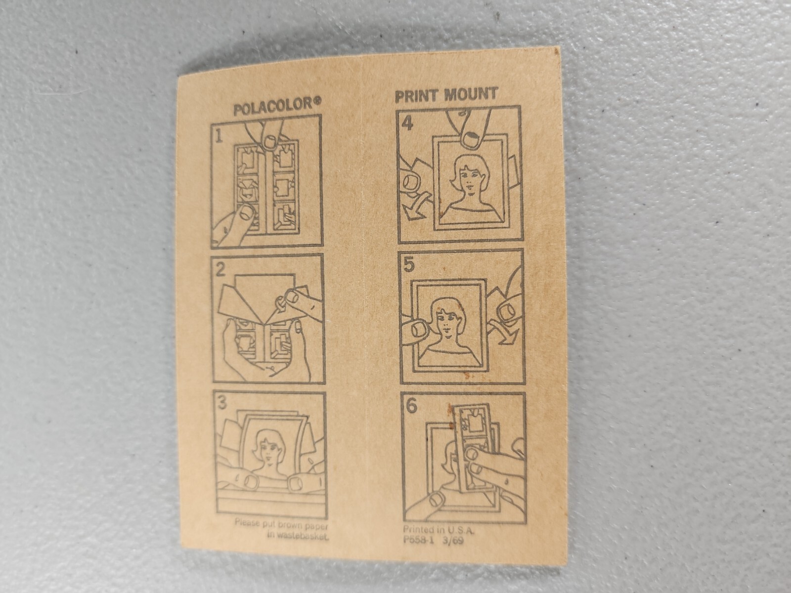 Polaroid Land Camera Cardboard Print Mounts P558B-1 Polacolor Lot of 1 Vintage