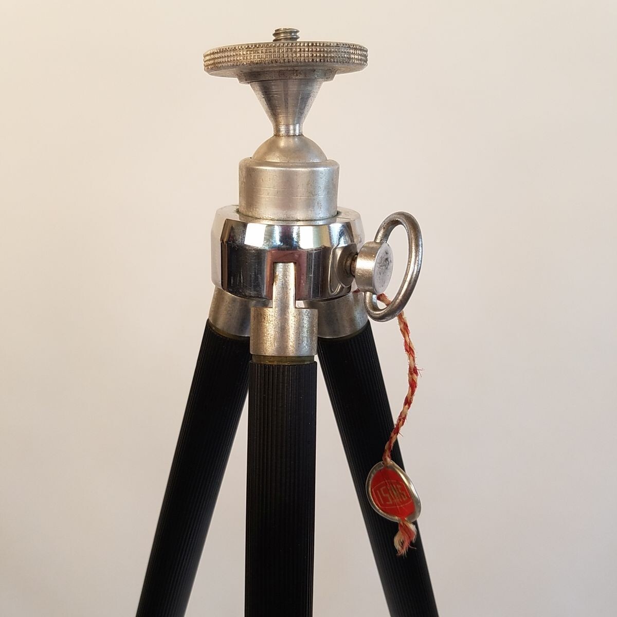Vintage Ising Telescoping Brass Leg Tripod Original Case Germany 47″ 6 Section