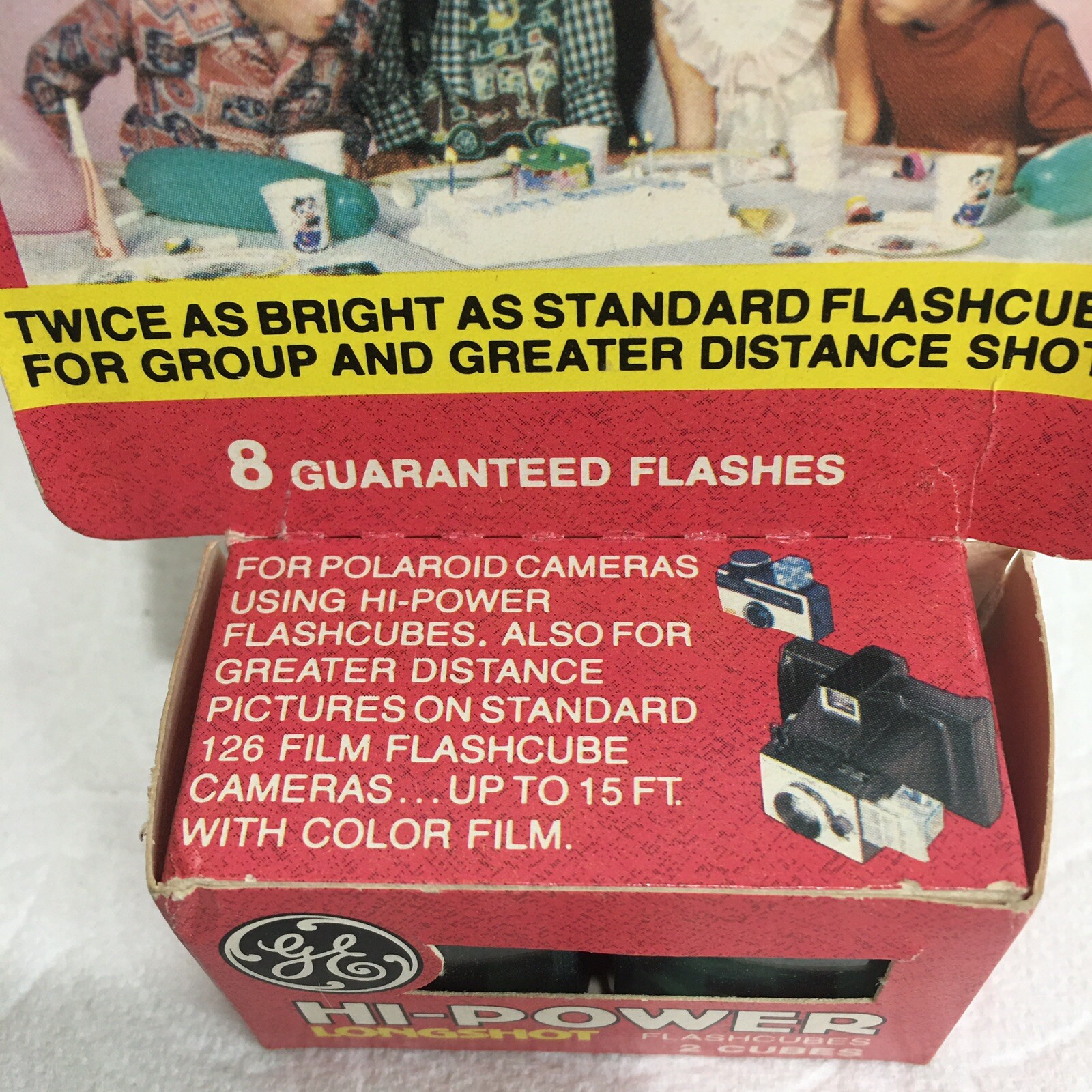 Vintage GE Hi-Power Longshot Flash Cubes Box of 2 Cubes-8 Flashes
