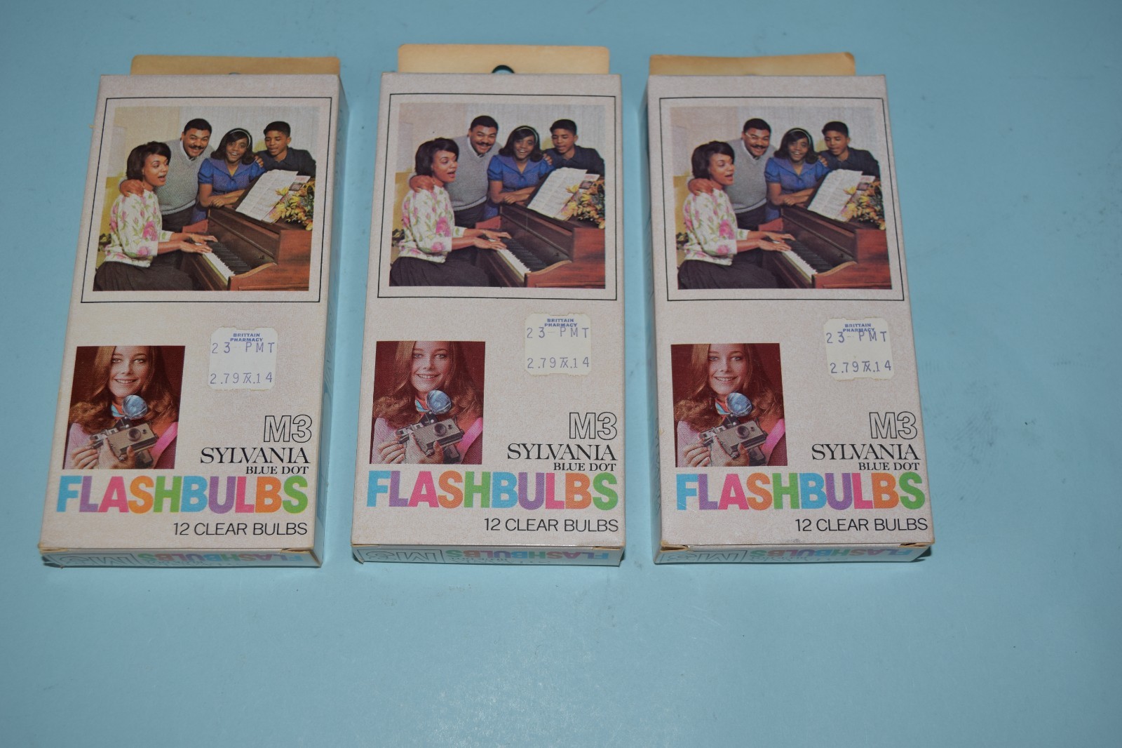 Sylvania Blue Dot Flashbulbs M3 Clear 12pk Lot of 3 (NEW-open box)