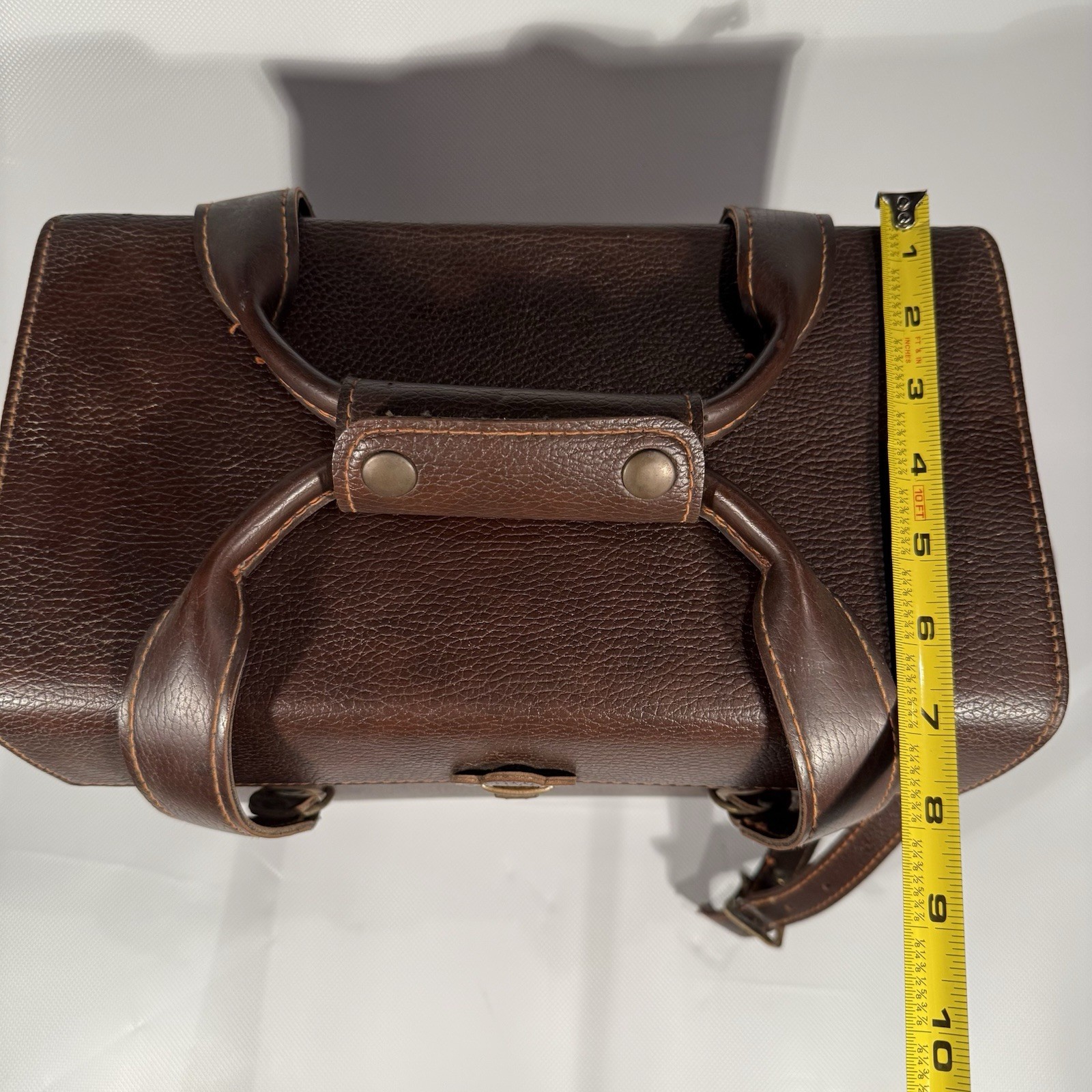 Vintage FOCAL Brown Leather Top & Front Opening Camera Case w/ KEY & Strap