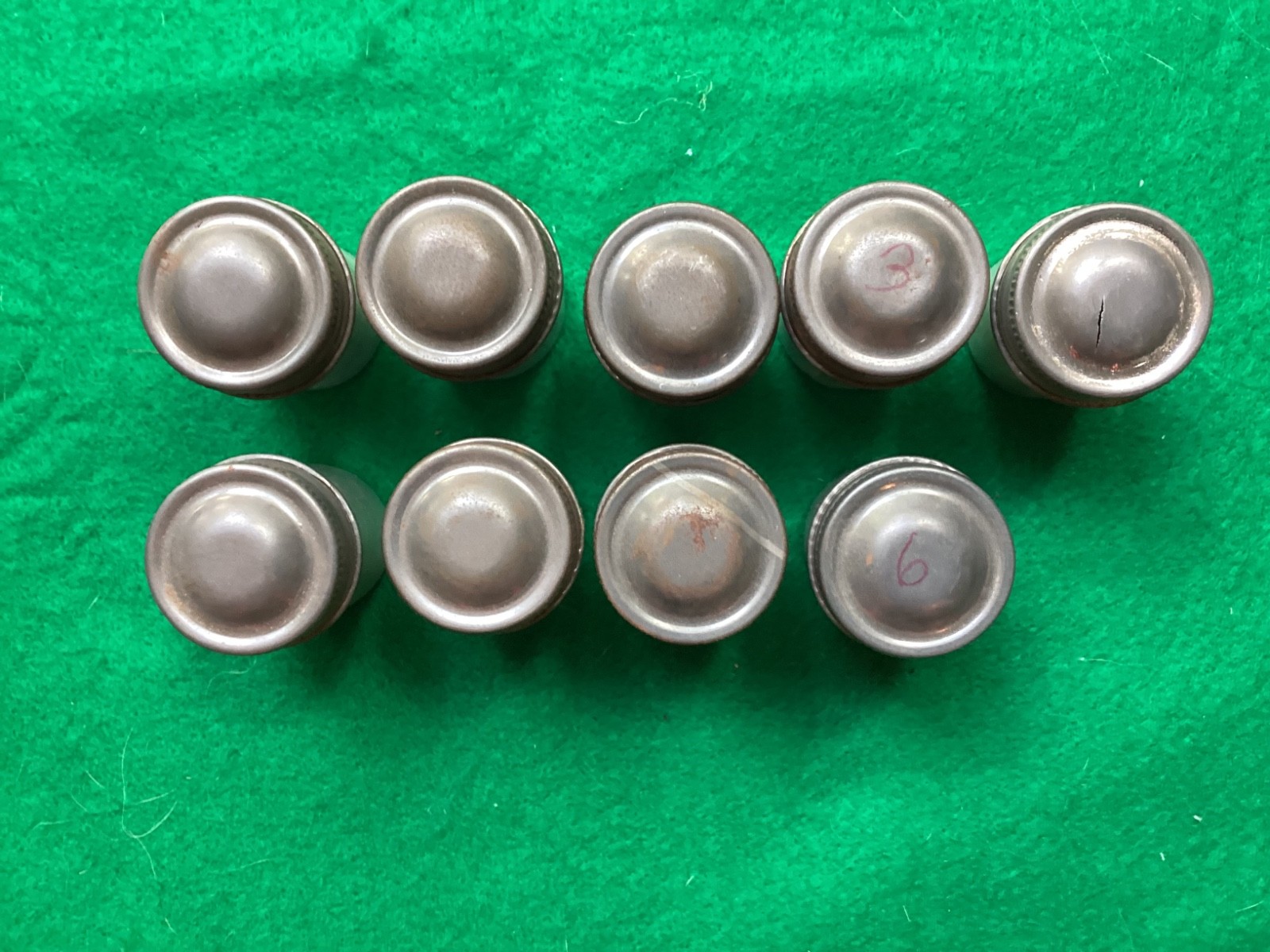 9 vintage Aluminum 35 mm Film Canisters w/ steel lids