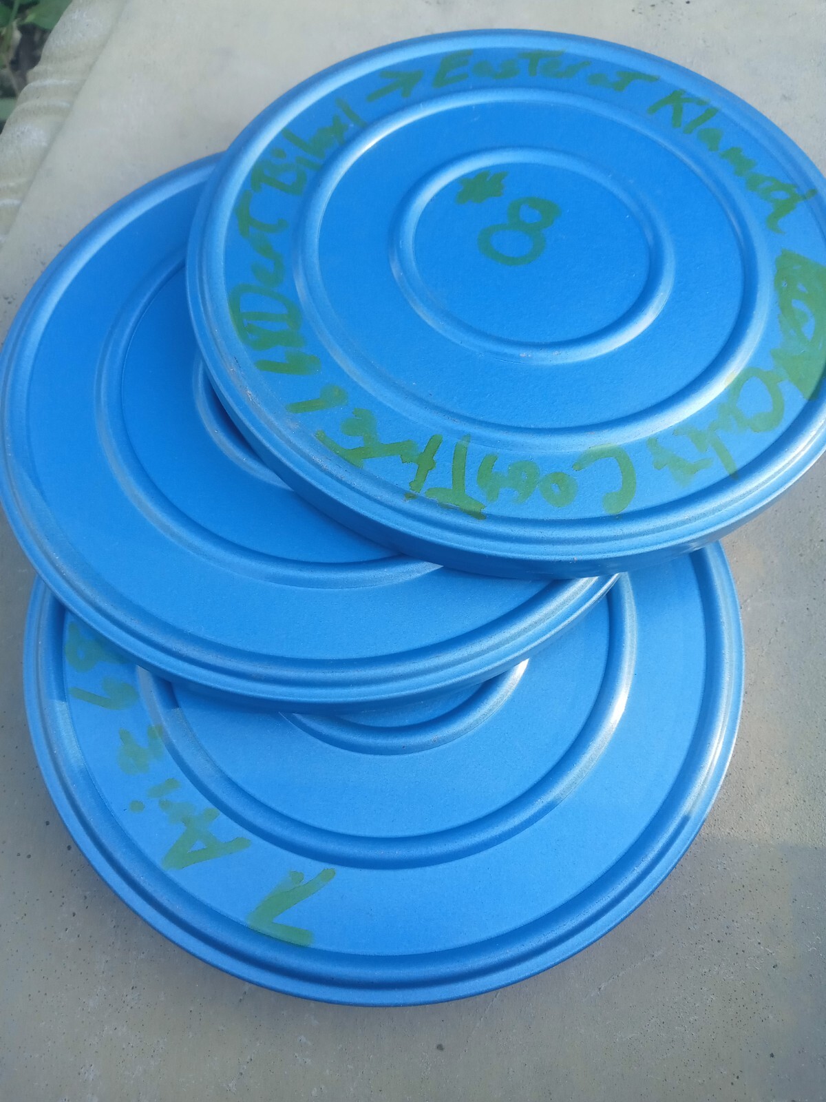 3 Compco Corp. reel to reel blue canisters