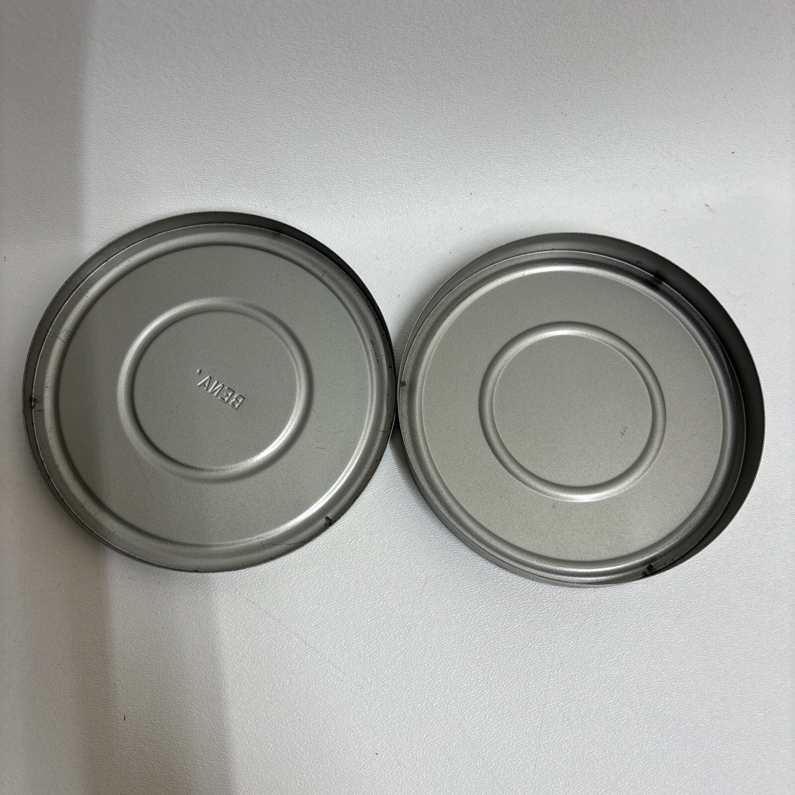 Lot Of 2 – 5″ 8mm Film Reels & Tin Cans – Comp Co & Unbranded Metal