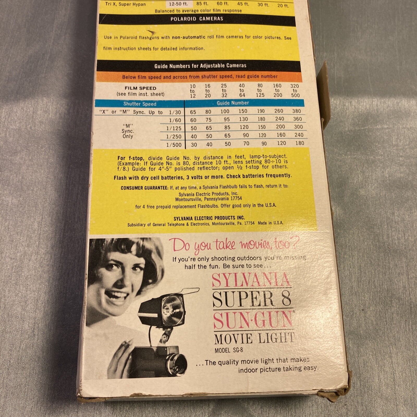 Sylvania Blue Dot Press 25B Vintage Camera Photo Flash Bulbs, Box of 11 Vintage