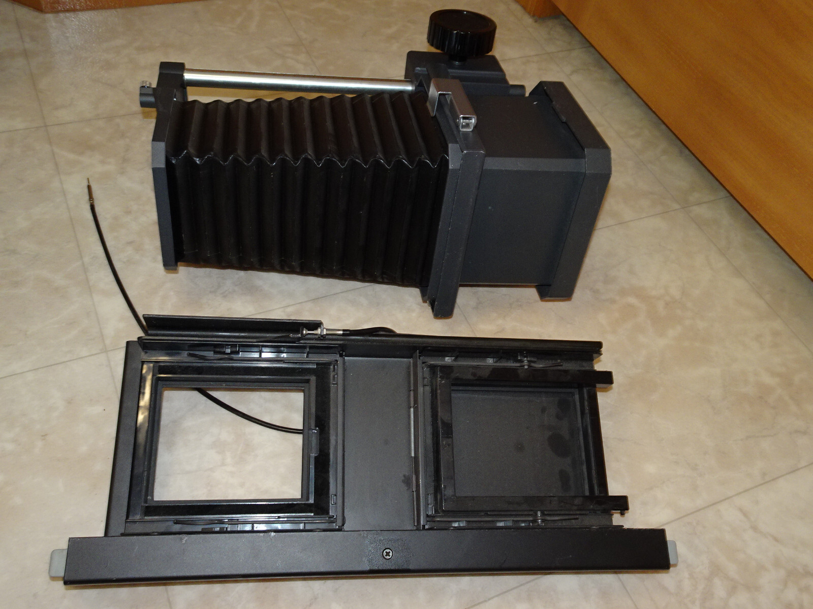 POLAROID Large Format MP4 4×5 Sliding Camera Head w/ Focusing Bellow & Macro Ex*