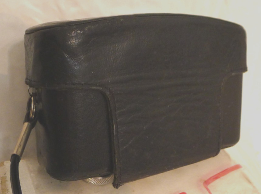Minox 35 Snap Close Fitted Black Leather Camera Case with Wrist Strap FF