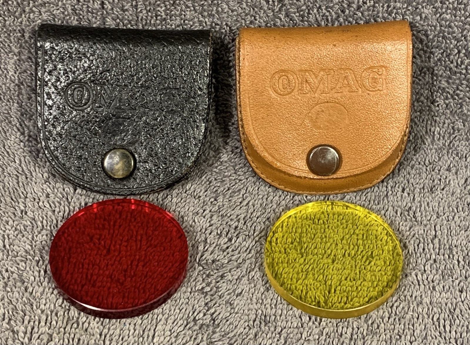 Camera Filters with Pouches OMAG Red And Yellow Drop In Vintage 1950s