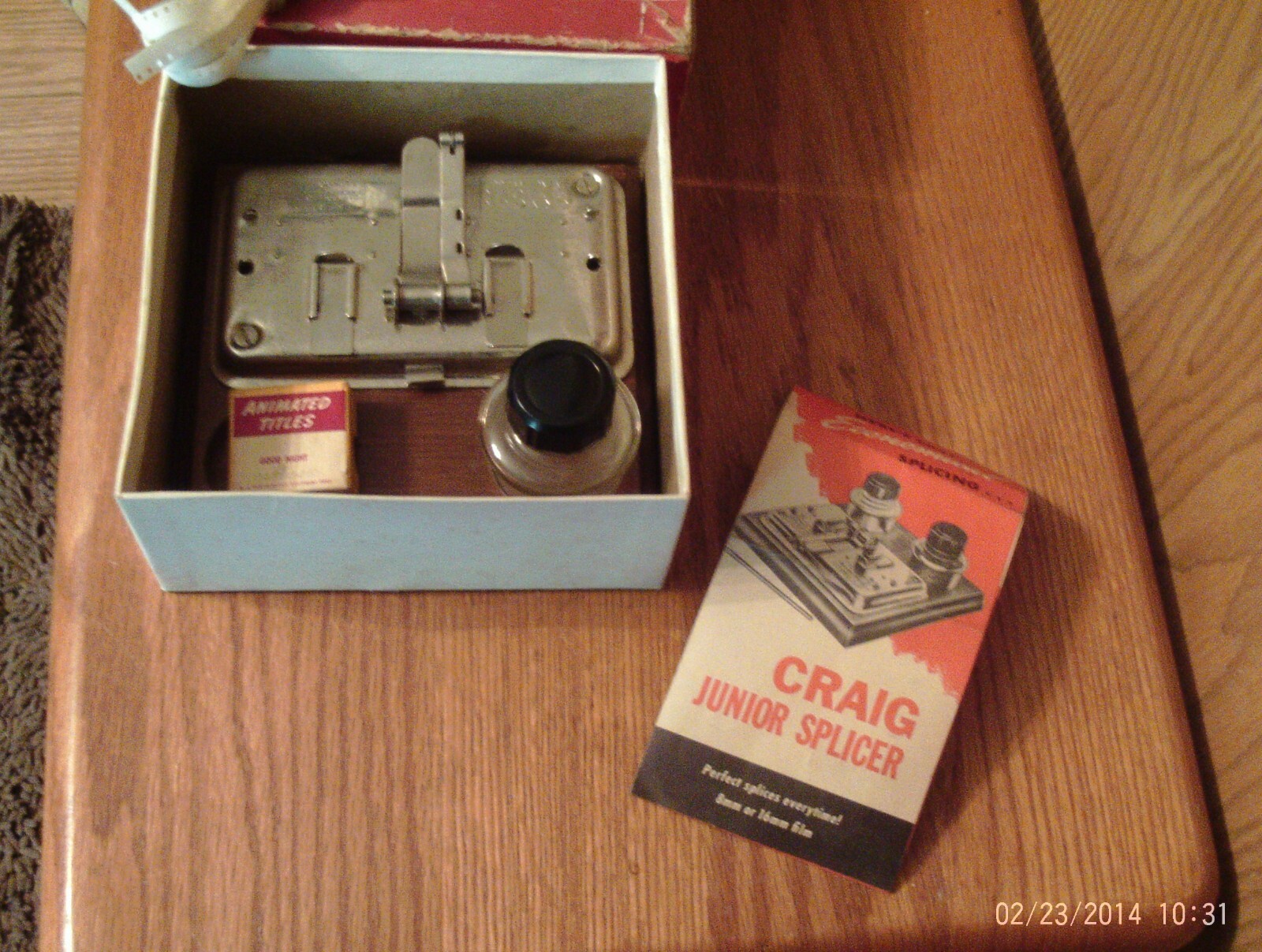 VINTAGE CRAIG MOVIE 8-16 MM JUNIOR SPLICER IN ORIGINAL BOX PLUS 3 8MM FILMS