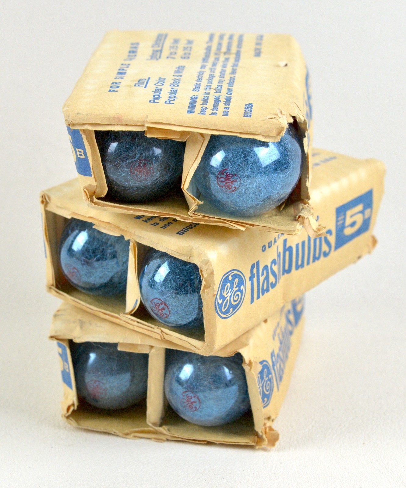 Vtg GE Flashbulbs #5B New Old Stock Lot of 12