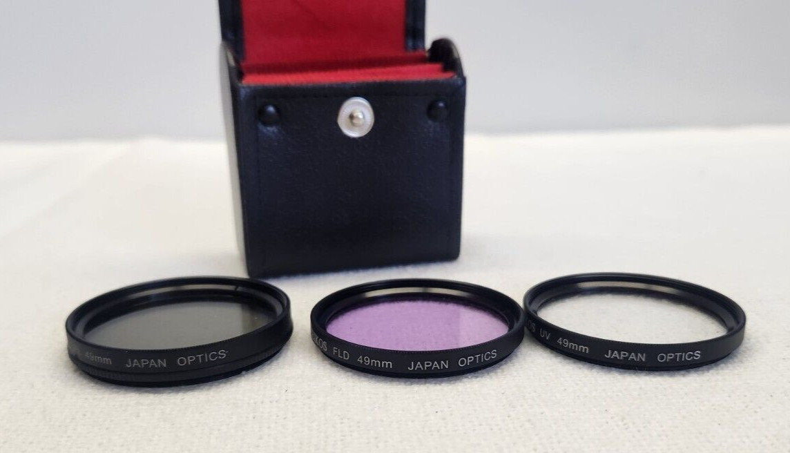 Vtg Lot Camera Lens Filters Zeikos Kodak 49mm 52mm Step Up Rings Old Photography