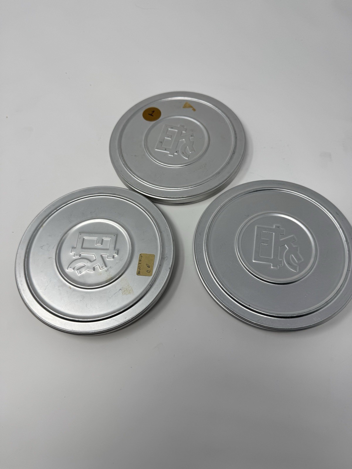 Lot of 3 Vintage Eastman Kodak 200ft 8mm Film 5” Metal Canisters w/ Empty Reels