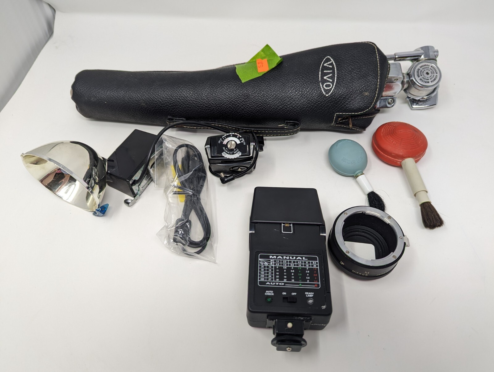 Vintage Camera Accessories Lot – Tripod, Flashes, Brushes, etc – UNTESTED, AS IS