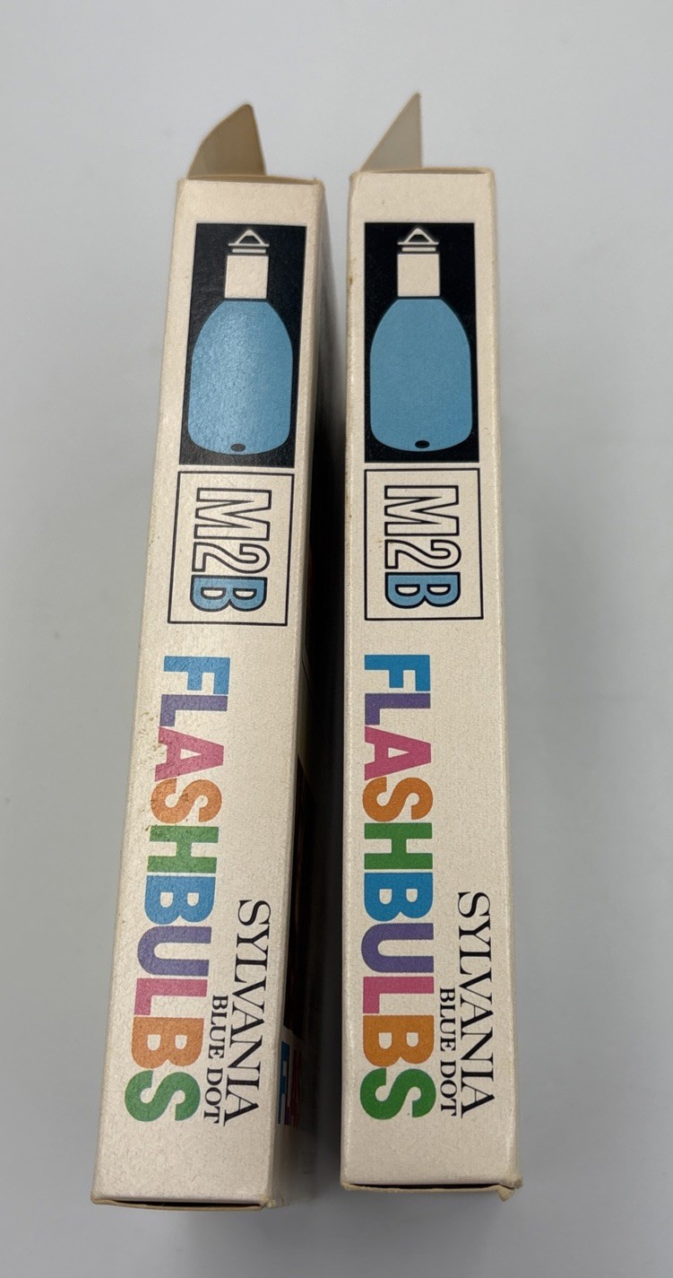 Vintage Sylvania M2B Blue Dot Flashbulbs, Box of 12 Blue Bulbs Lot of 2 Boxes