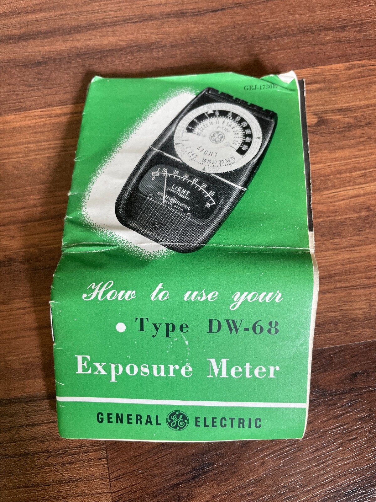 Vintage 1940s General Electric Light Exposure Meter DW-68 USA Case & Manual