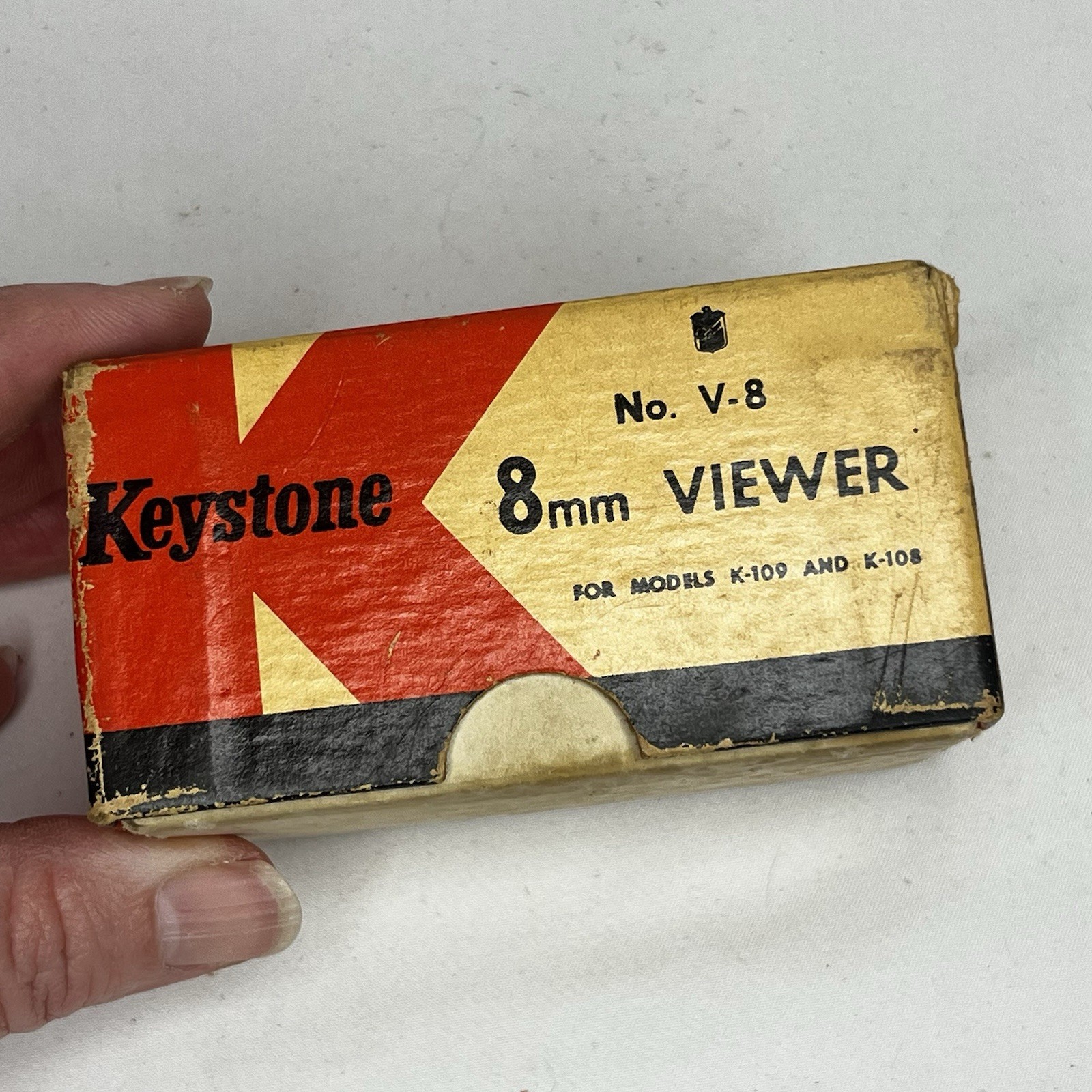 Vintage Keystone No. V-8 8mm Film Viewer in box for Models K-109 + K-108