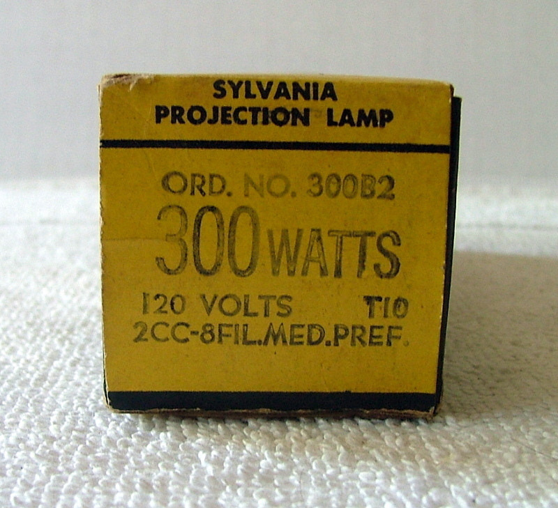 SYLVANIA PROJECTION LAMP ORD NO 300B2 300WATTS 120 VOLTS 2CC-8FILMED. PREF NOS