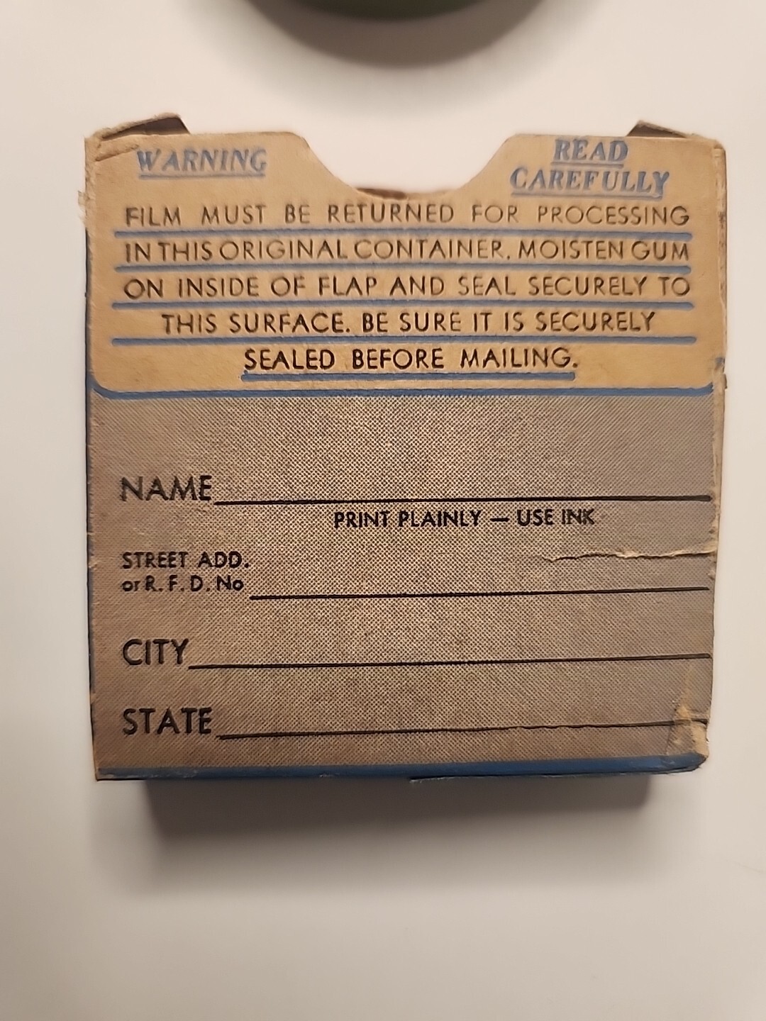 Univex Safety Film, Full Reel, Box, and Mailing Envelope