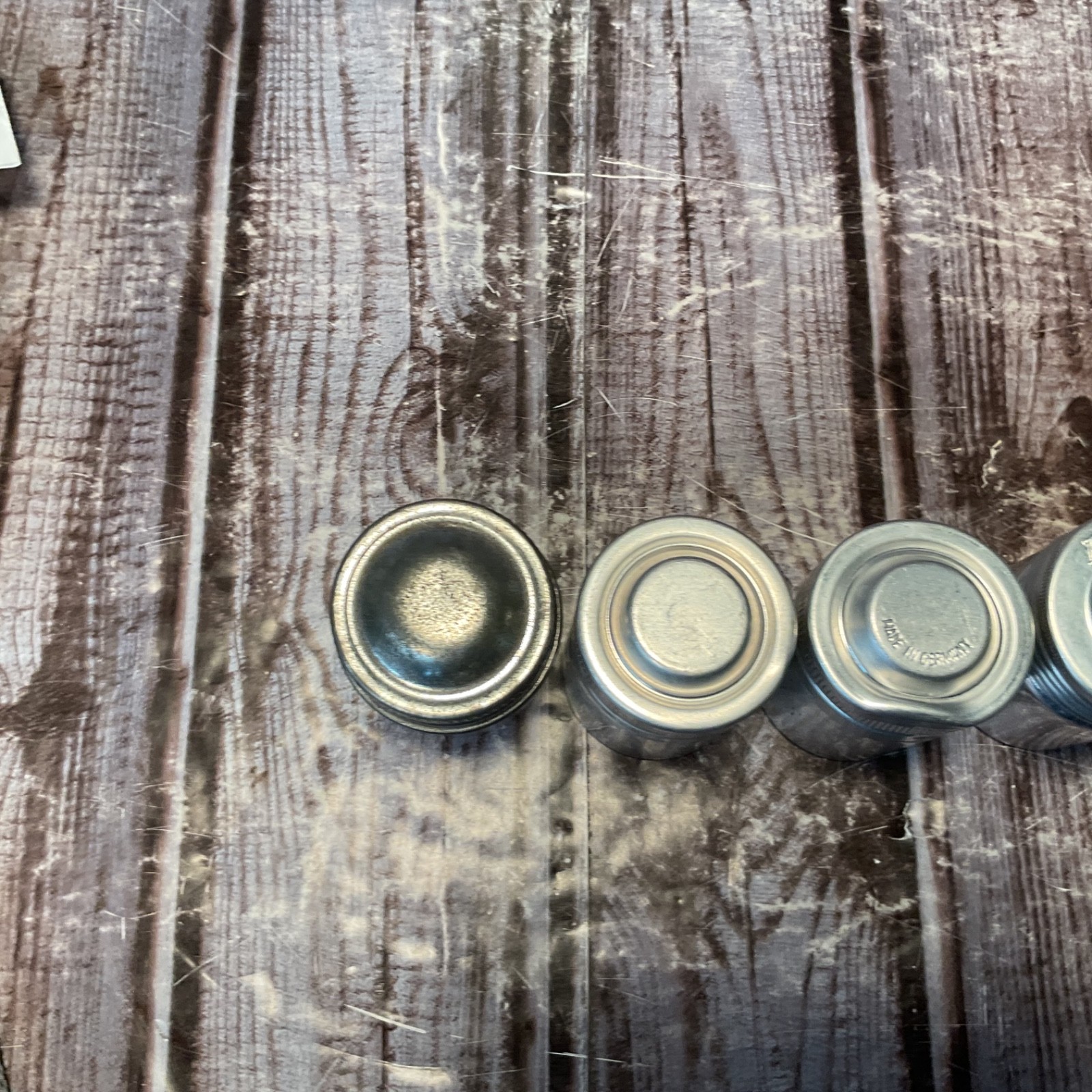 8 Vintage Metal Aluminum Film Canisters Screw-Top Lids Retro Camera Gear