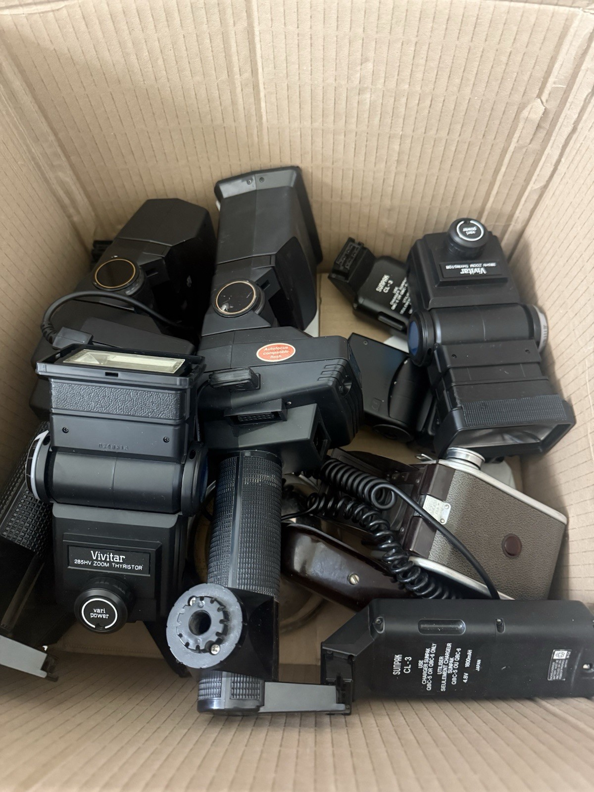 Lot Of Vintage Camera Flashes And Photography Accessories