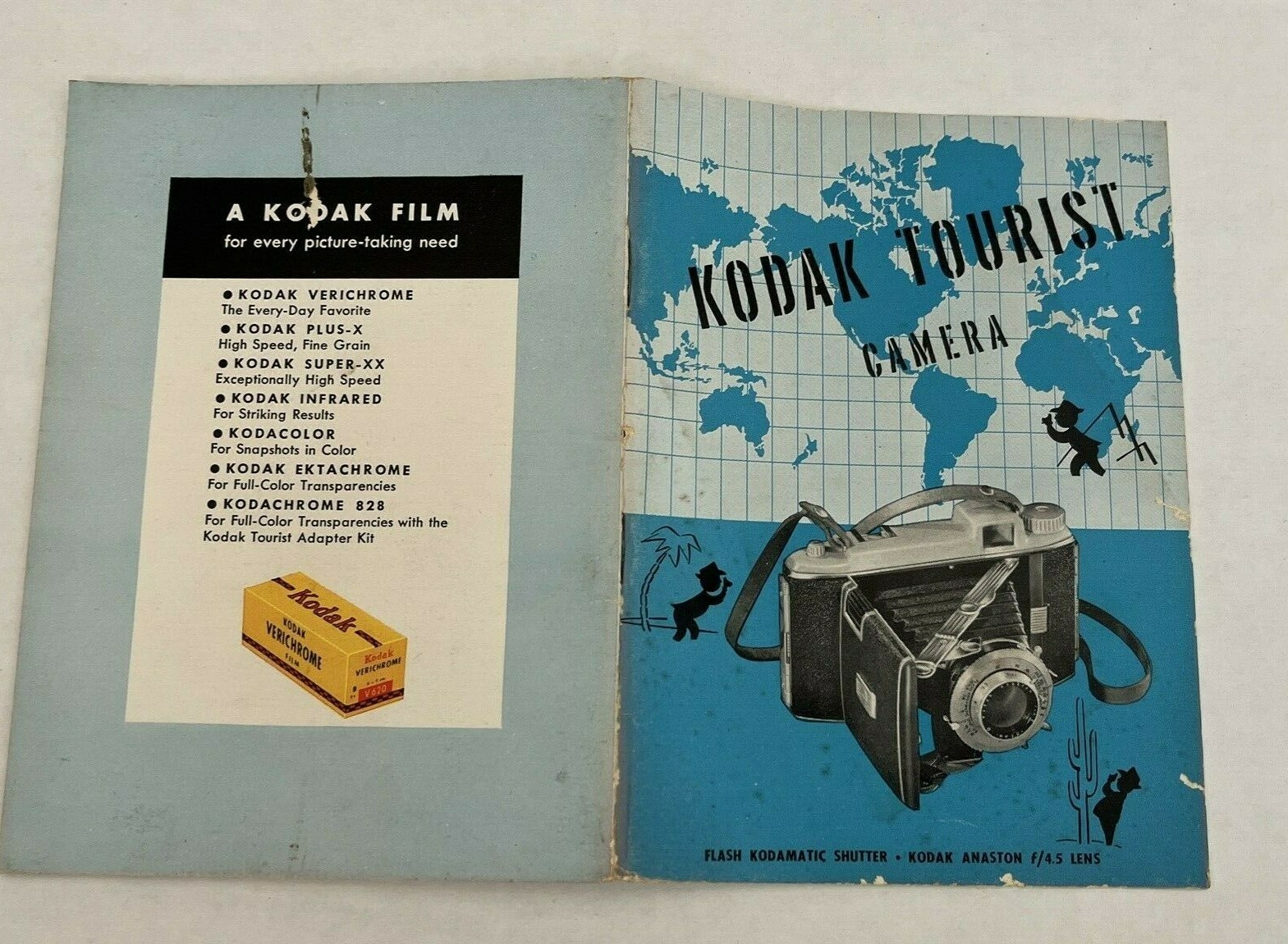 Vintage Kodak Tourist Camera Brochure Manual