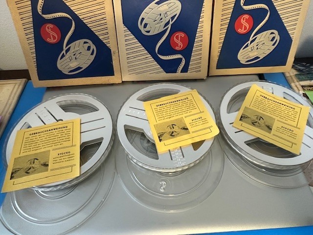 Vintage 1950s Stocko 5” Reel 8mm 300ft In Original Box- Lot Of 3 West Germany
