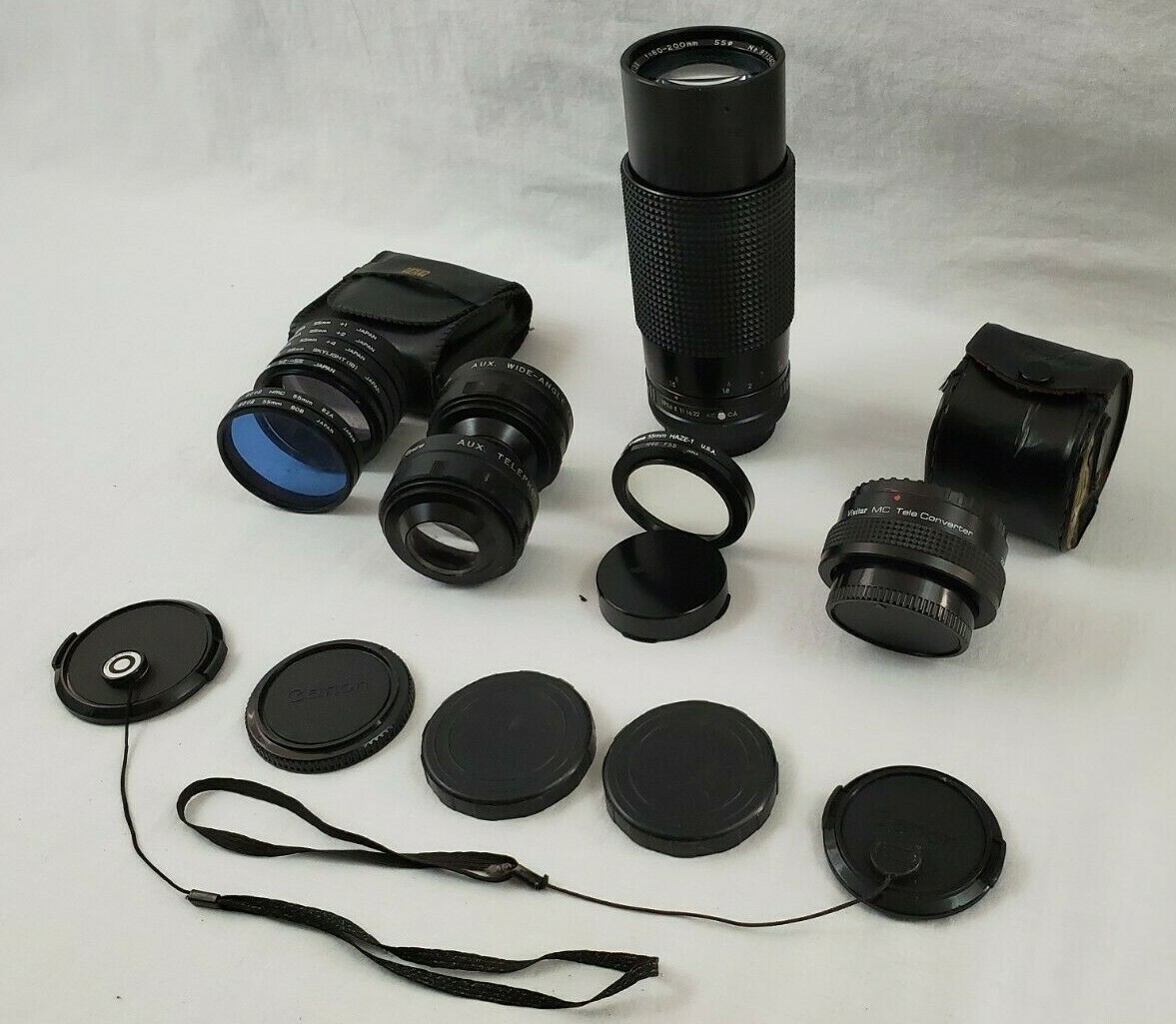 VINTAGE Lot of Camera Accessories – Lenses Filters Adapters Caps Various Brands