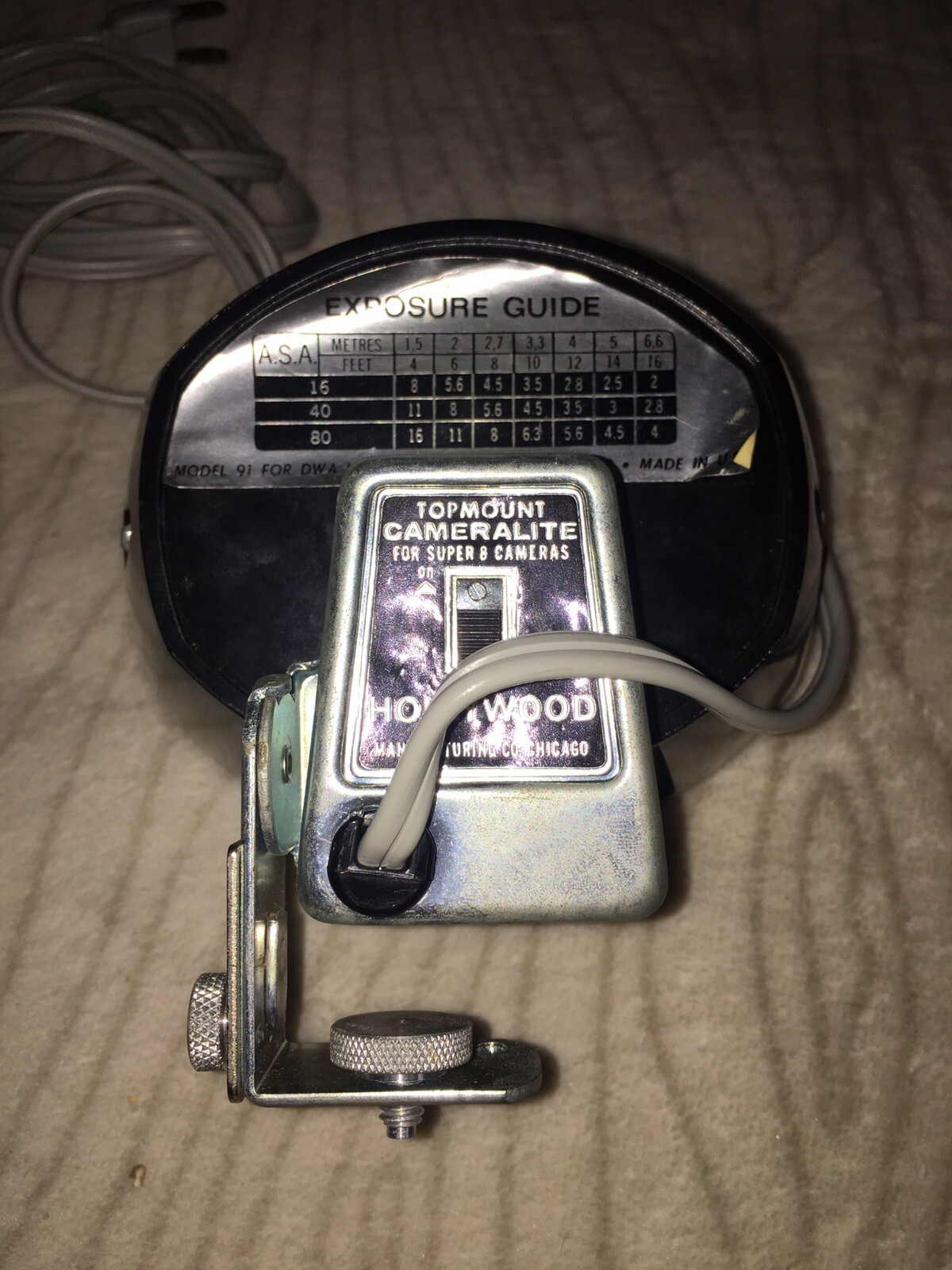 VTG GE Hollywood Cameralite Super 8 Camera Light W/ Box Model No 919 Working
