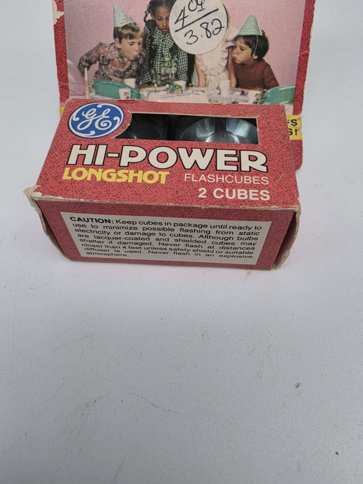 Vintage GE Hi-Power Longshot Flash Cubes Box of 2 Cubes-8 Flashes NOS
