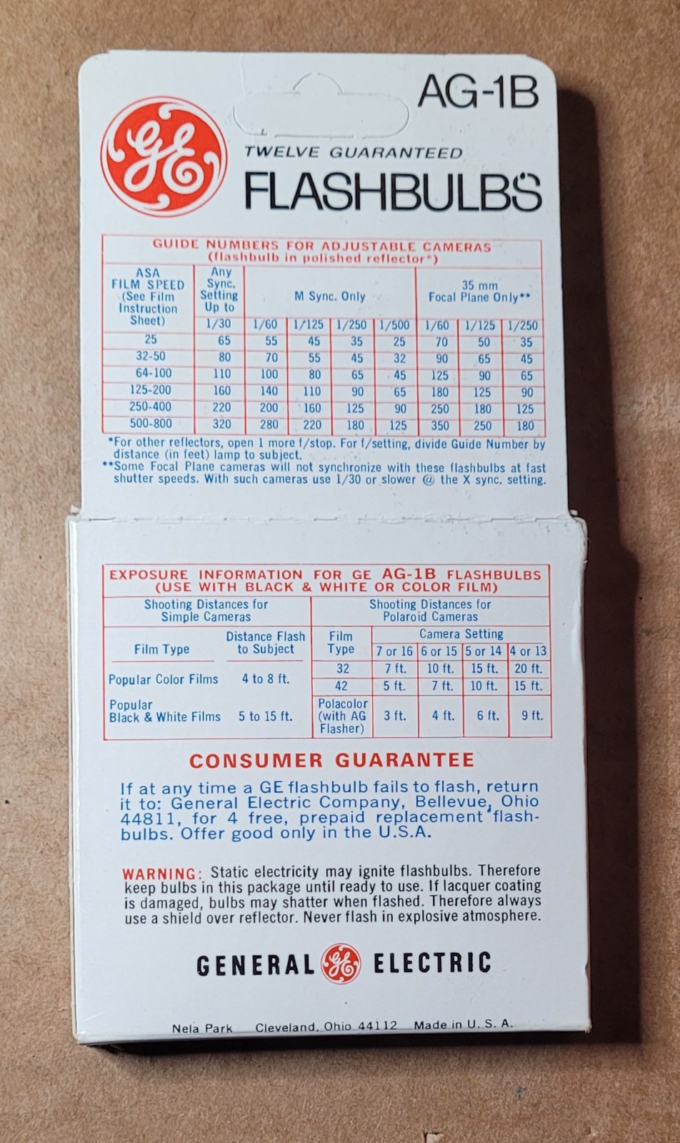 Vintage GE AG-1B Flashcubes 12 Pack