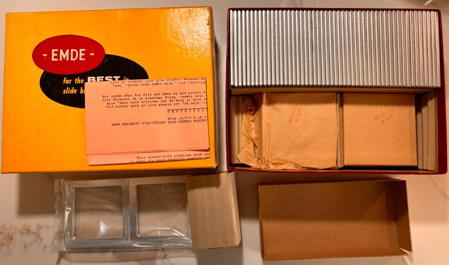 EMDE 2-3/4 x 2-3/4 Aluminum Frames with Double Fold Masks Qty. 50 unused 2.75”