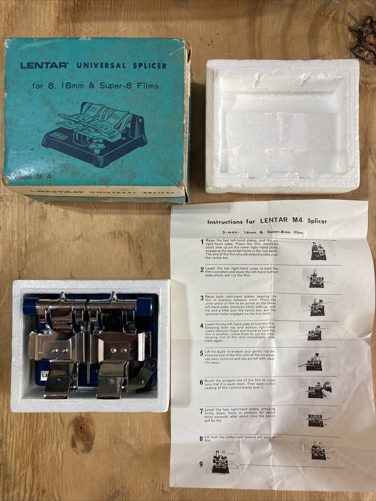Vintage Lentar Universal Film Splicer for 8mm 16mm super 8 films Model M 4