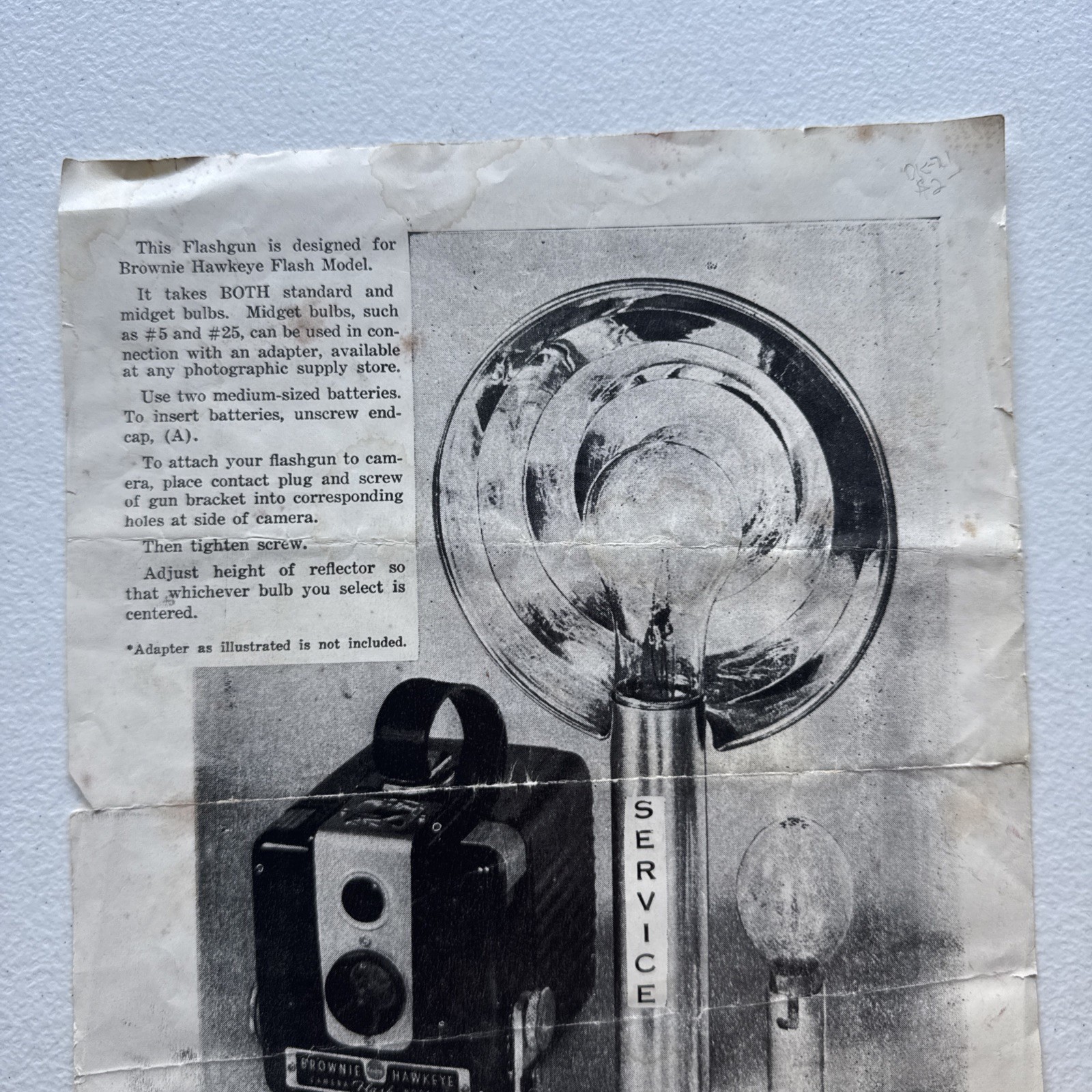 Brown Hawkeye Flash Model Camera Prado Photo Prod. Co. Advertising Sheet Vintage