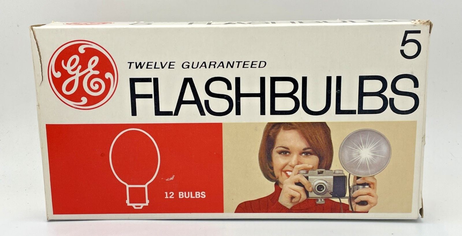 VTG New Unused GE #5 Camera Flashbulbs in Original Box 12 bulbs