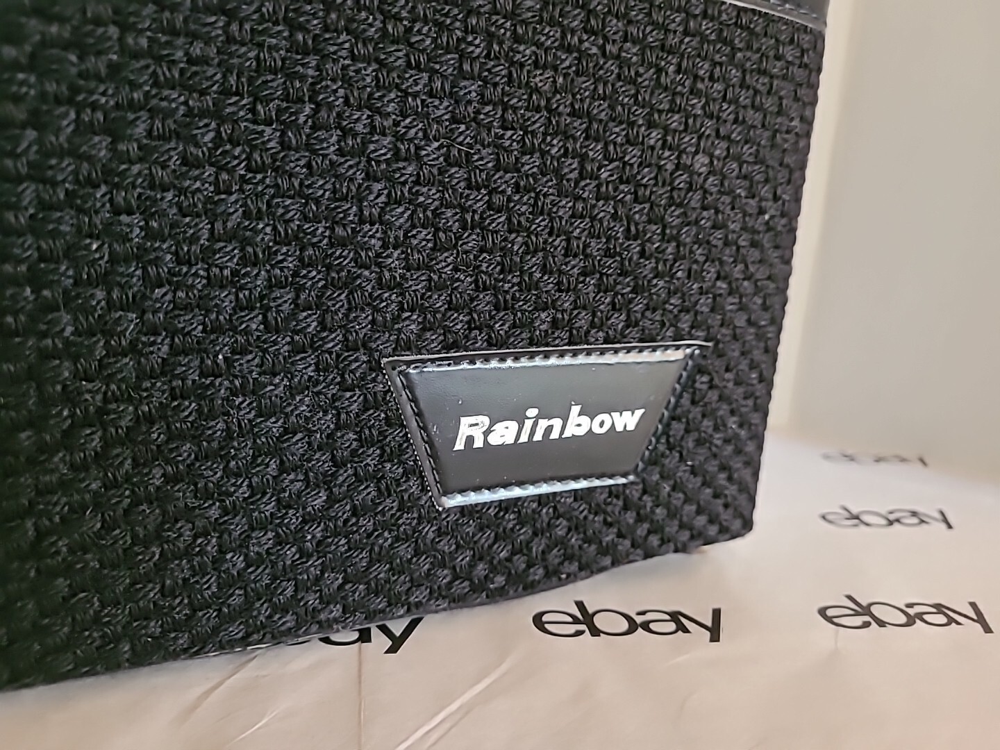 Zippered Camera Accessory Case 1950’s Black Box Bag with carrying strap Rainbow