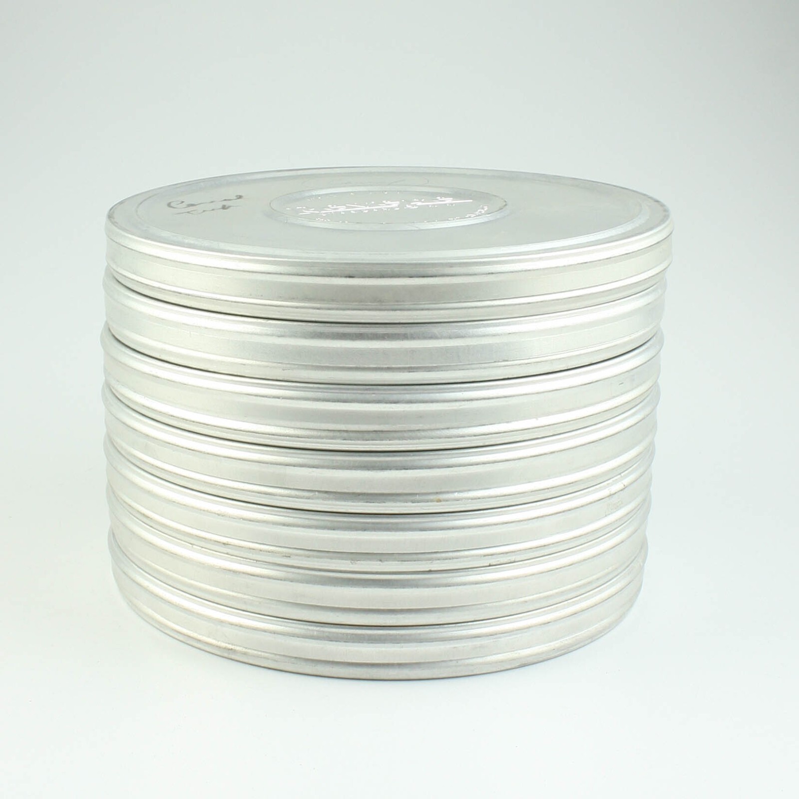 Revere – 8mm – No Reels/EMPTY – Vintage 6″ Aluminum Film Canisters – Lot of 7