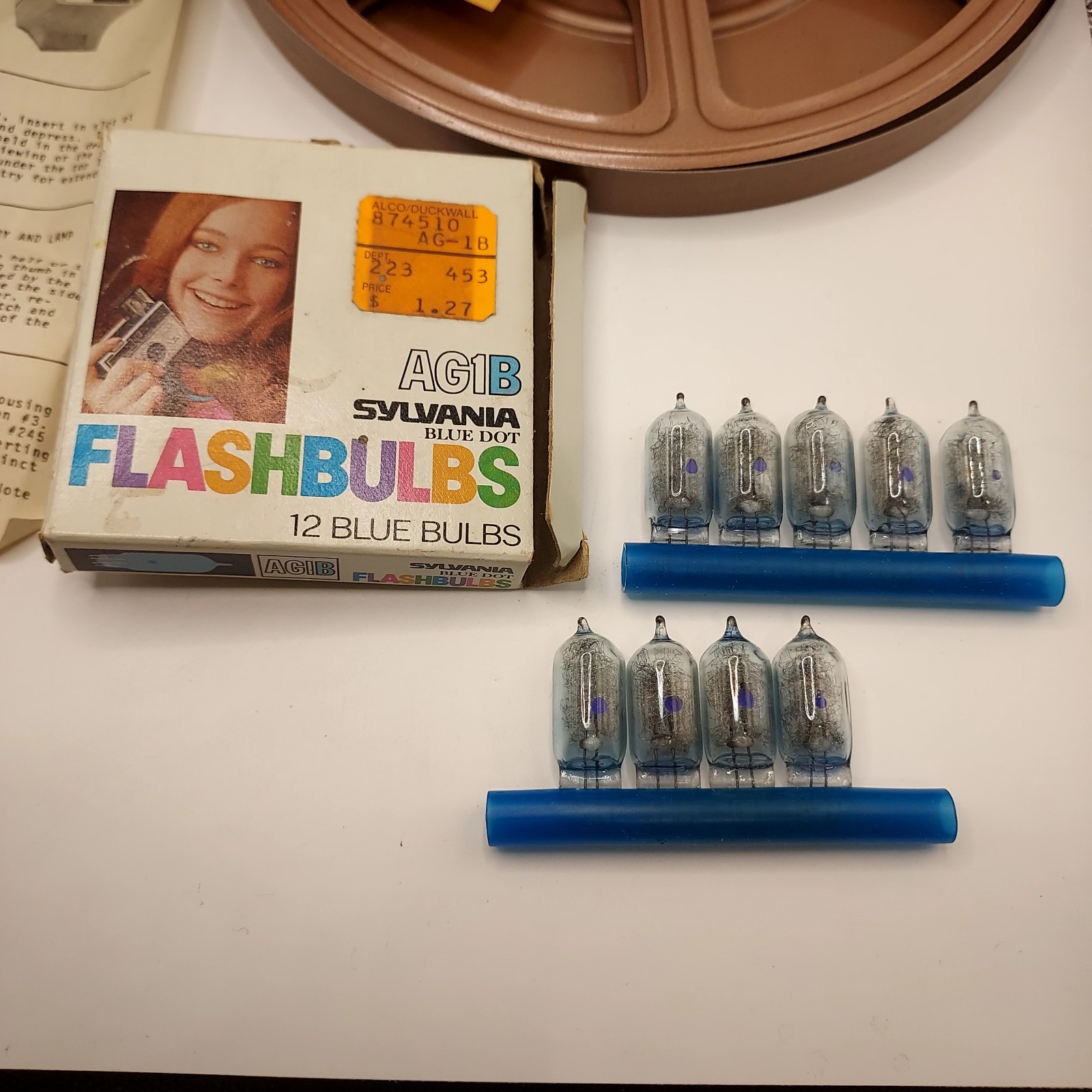 Vintage Movie And Slide Lot items flashbulbs reel and slide viewer untested