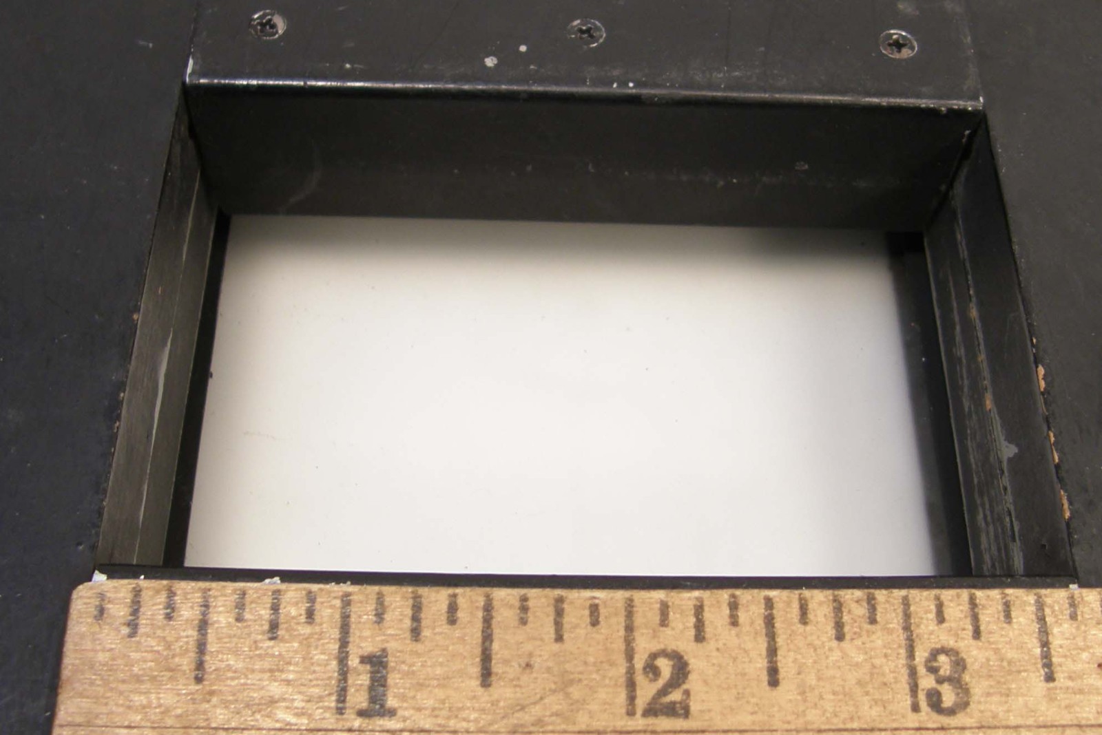 VINTAGE BURKE & JAMES GROVER SLIDING BACK 4 3/4″ X 3 1/2″ GROUND GLASS