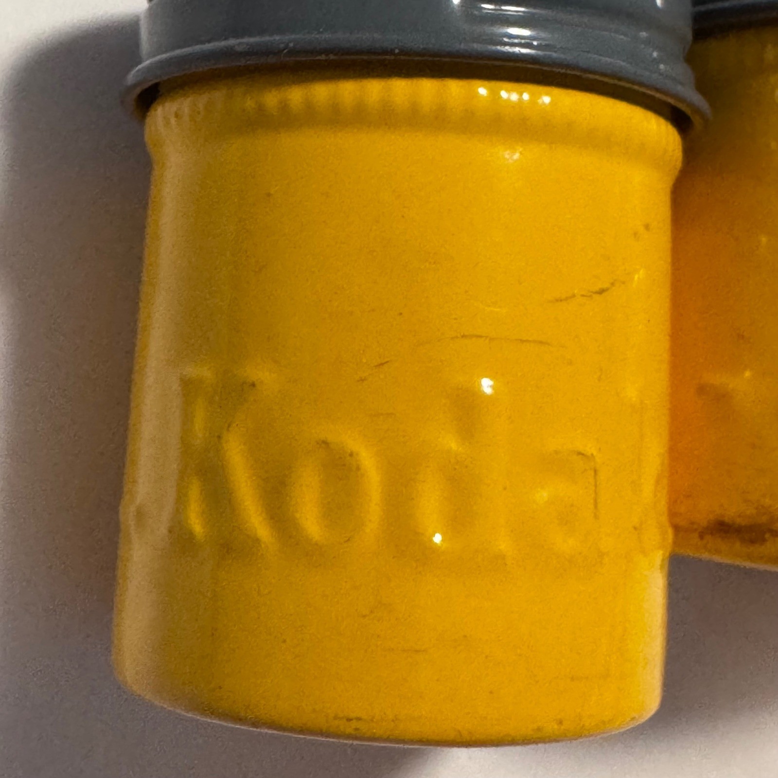Vintage Kodak Embossed Yellow 35mm Film Canister Containers Gray Lids Set of 2