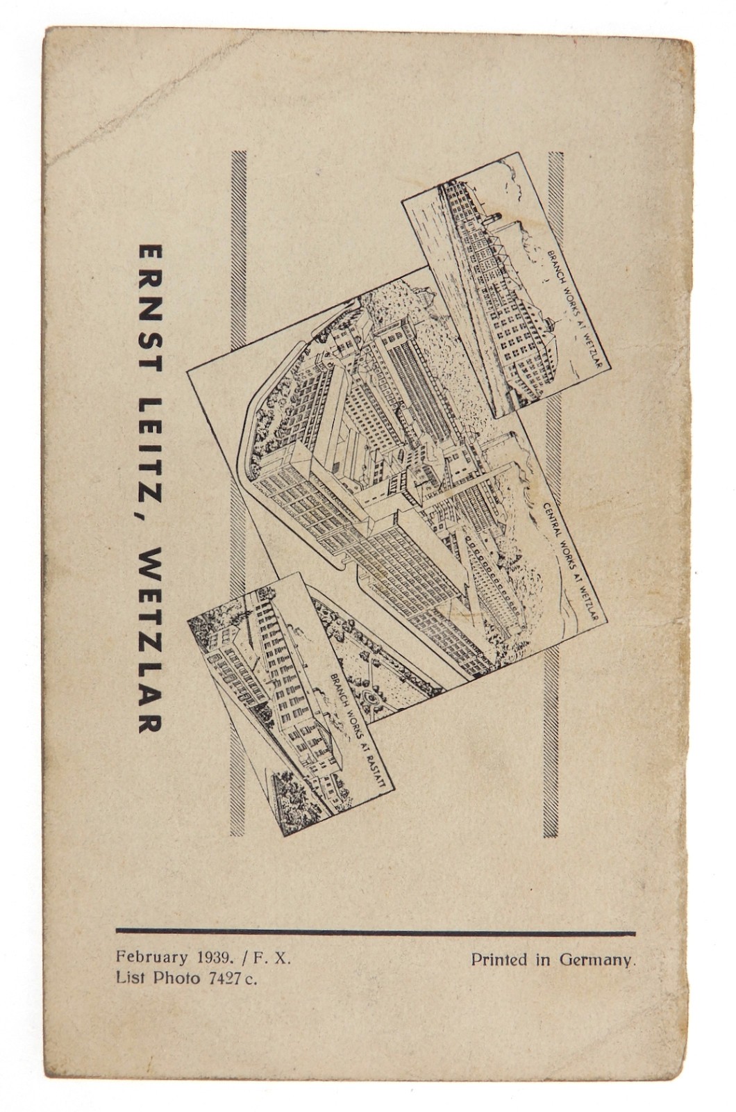 Leica III Model F Lens Tables Ernst Leitz,Wetzlar 1939