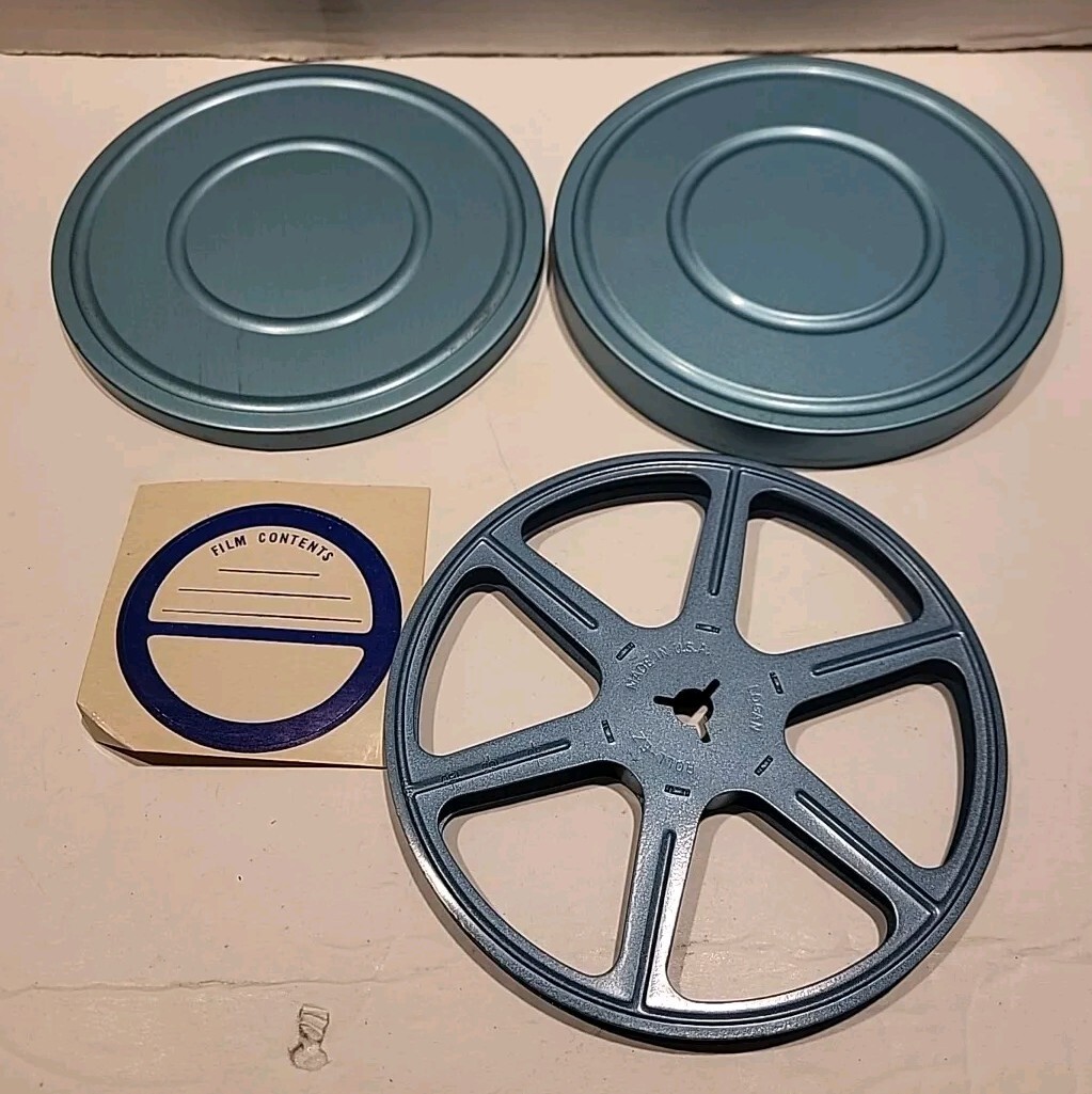 Logan Movie Reel Can And Label Blue Metal 5In. Great Condition 8 MM