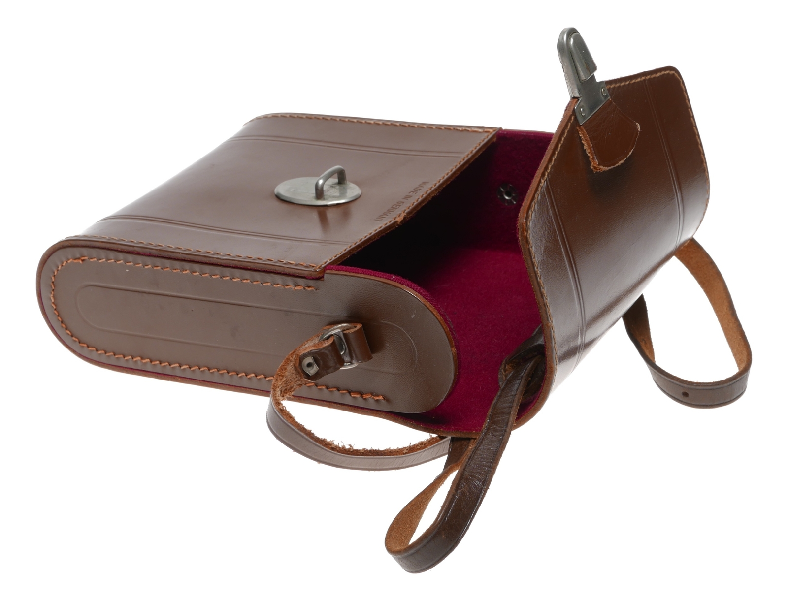 beautiful tan vintage film camera antique leather case and strap