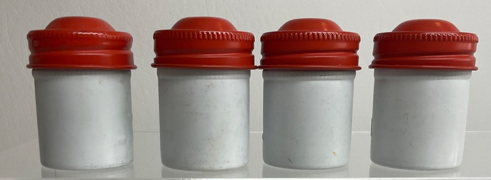 VTG Lot of 4 Kodak 35mm Film Roll Embossed Container Metal Tin Can Canister