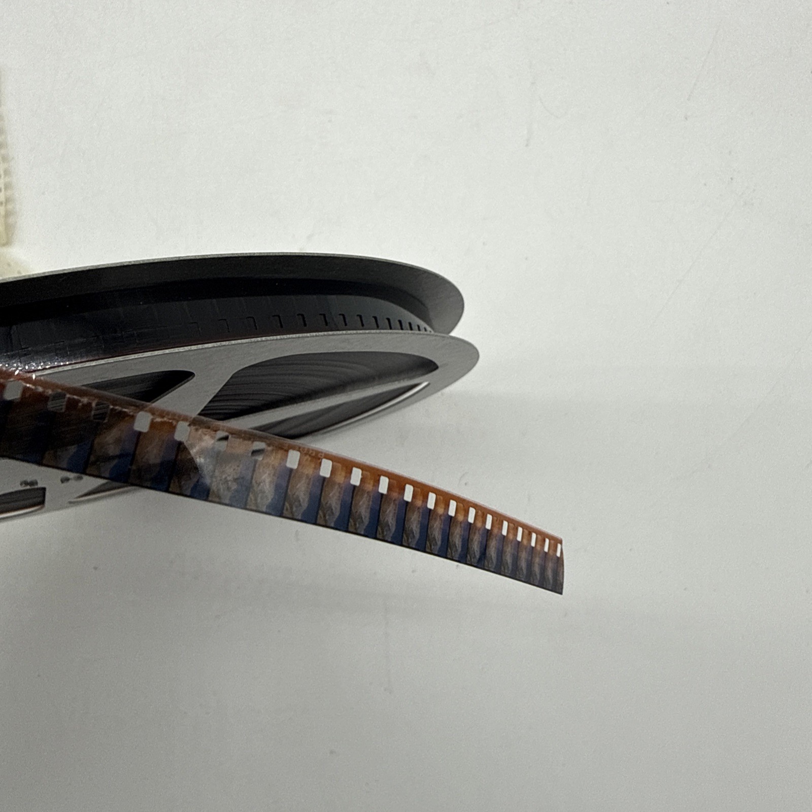 Vintage Silver Metal Film Reel Canister 6″ With Film Reel