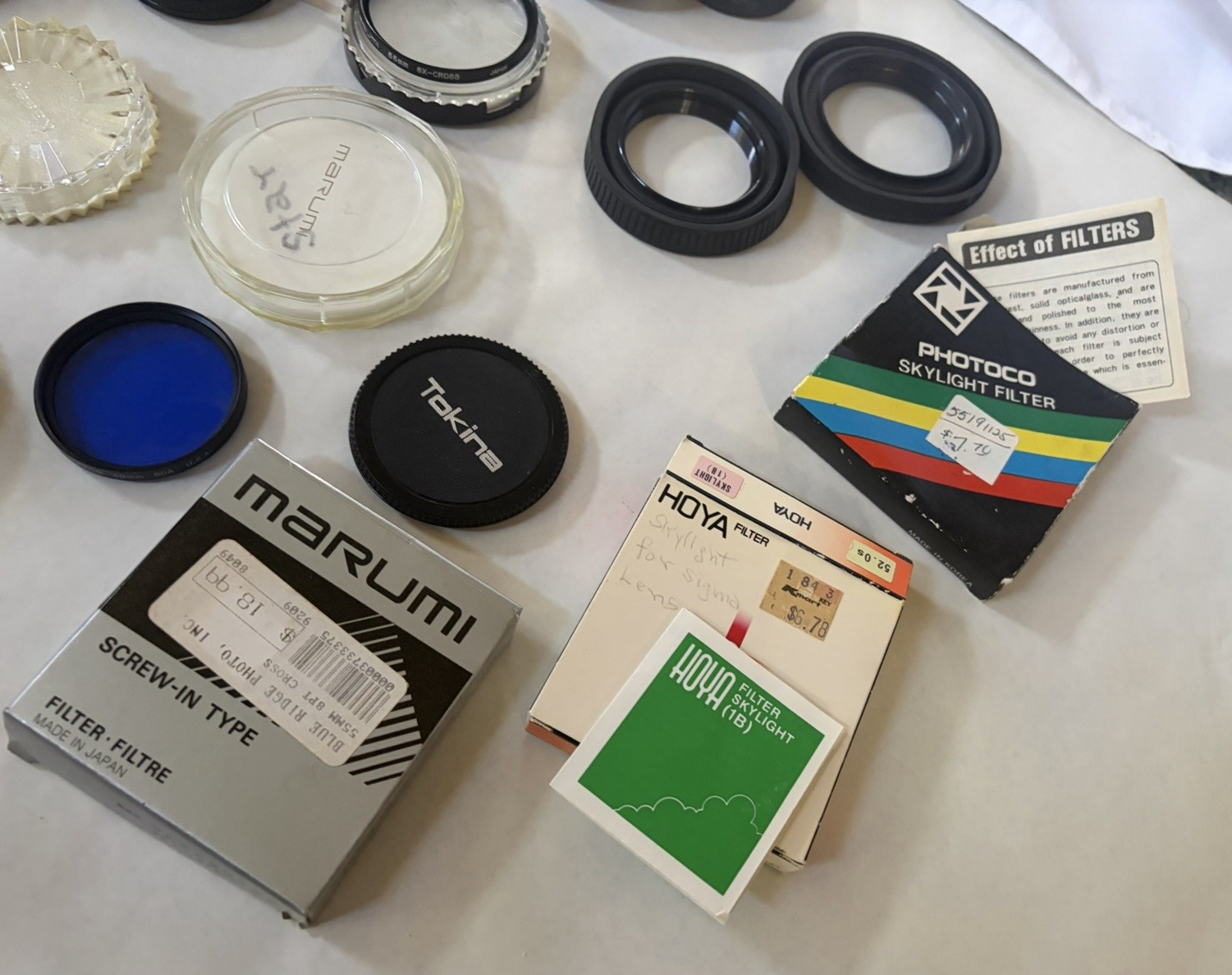 Lot of Vintage Camera Lens Accessories Tiffen, Marumi, Tokina, Hoya Japan